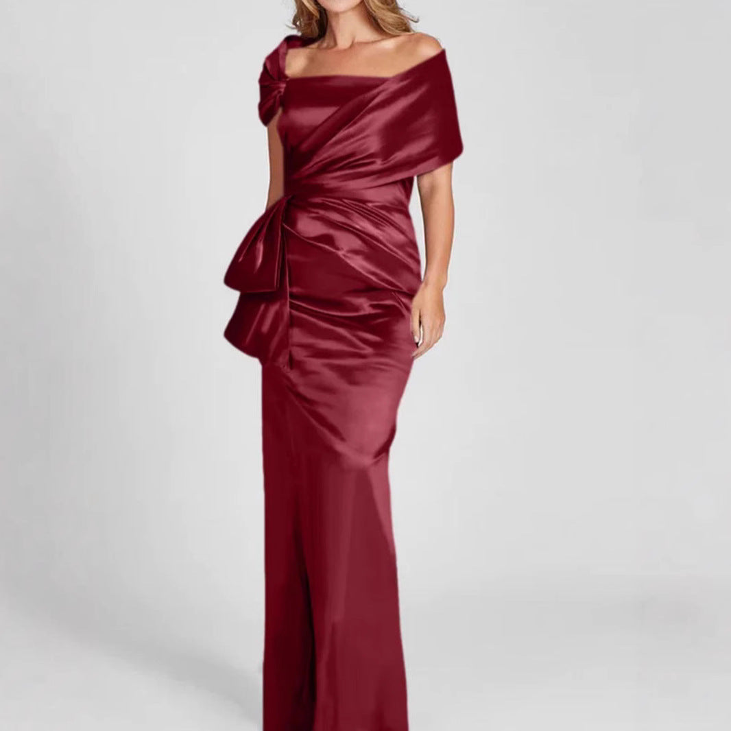 FLOWERSVERSE 2025 2025 Popular trade   new navy blue fishtail satin ball dress wedding dress