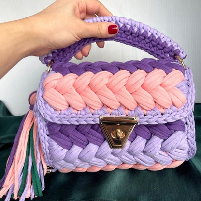 FLOWERSVERSE  Xuan Ya Hand-Woven Women's Handbag Color Bag Women's Crossbody Chain Bag Cross-Border Handbag