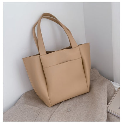 FLOWERSVERSE  Bag Spring Style Women's All-Matching Graceful Commuter Bag Soft Leather European and American  New Fashion All-Match Portable Tote Bag