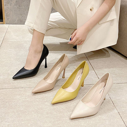 2025 SX988-3 2025 new pointed stiletto high heels fairy style solid color high heels  super high heels women