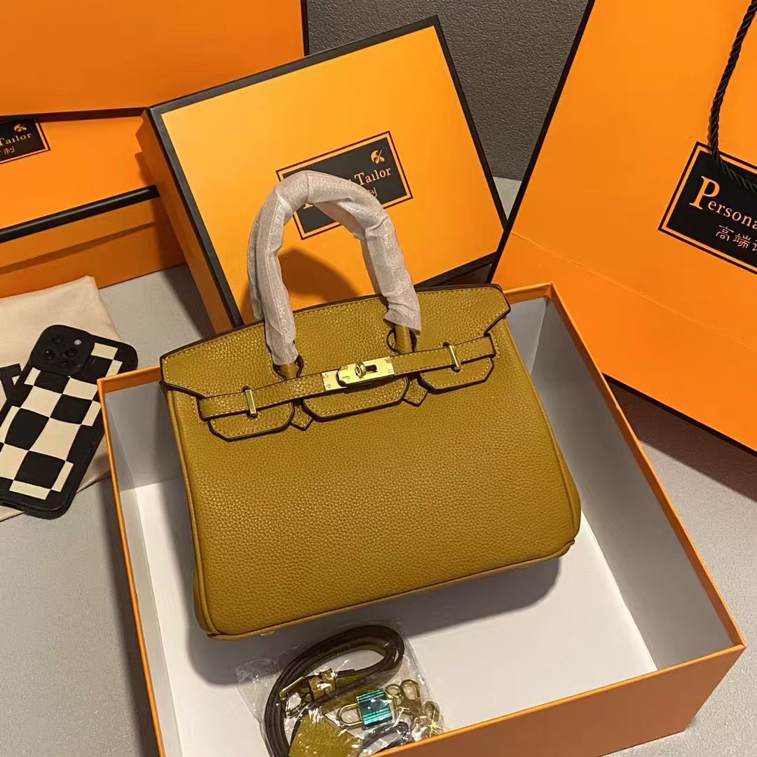 Premium texture women's bag handbag 30CM soft leather 2025 fashion TOGO platinum bag exquisite and versatile