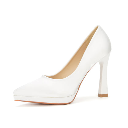 2025 105-3 temperament satin suede high heels are not tired feet pointed thin heels super high heels sexy waterproof table shoes