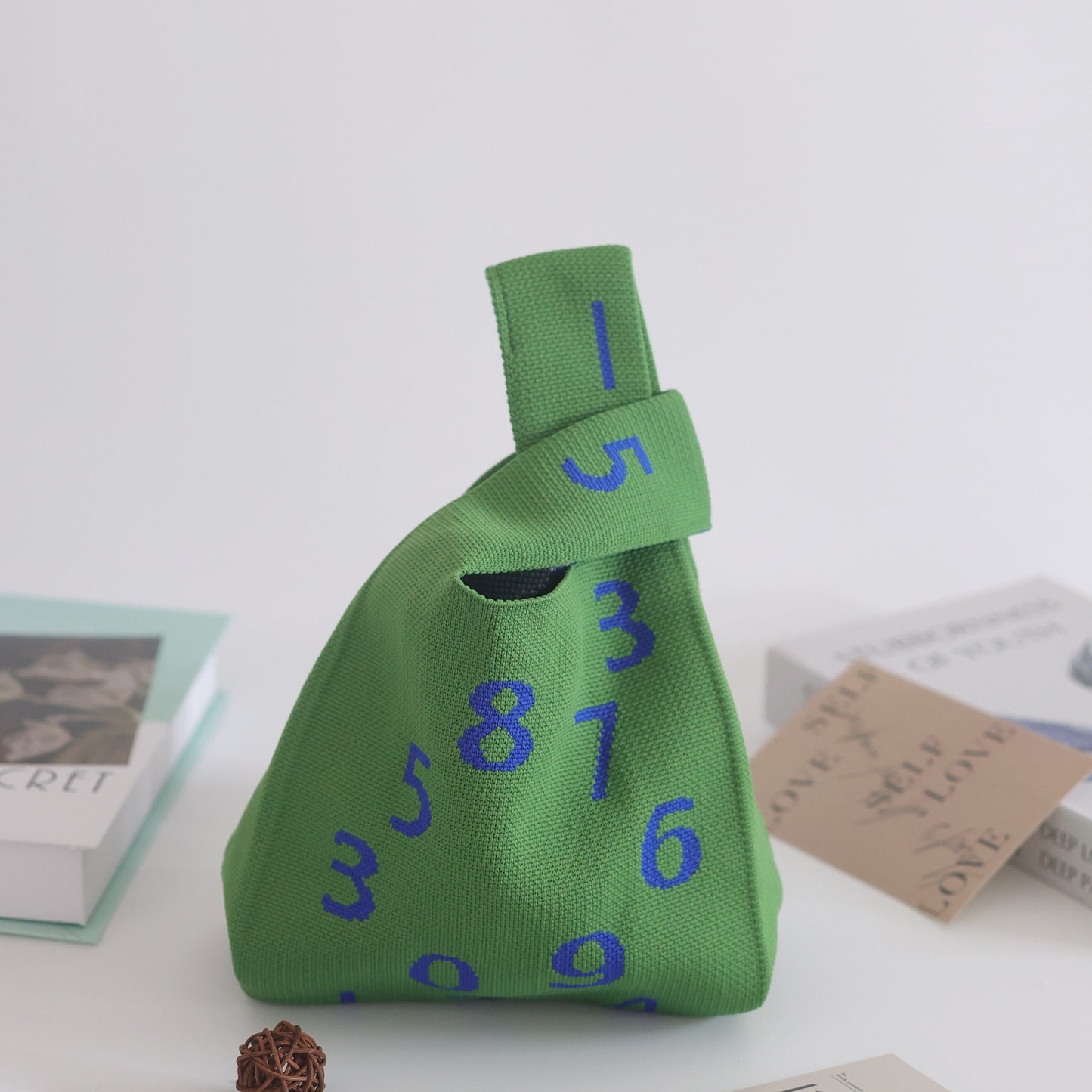 FLOWERSVERSE  INS Internet Hot New Handbag Women's Knitted Bag Japanese and Korean Style All-Match Hand Carrying Casual Tote Bag Factory Wholesale