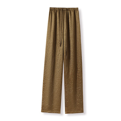new new Chinese light national style solid color simple acetic acid casual pants high-end light luxury trousers M4082