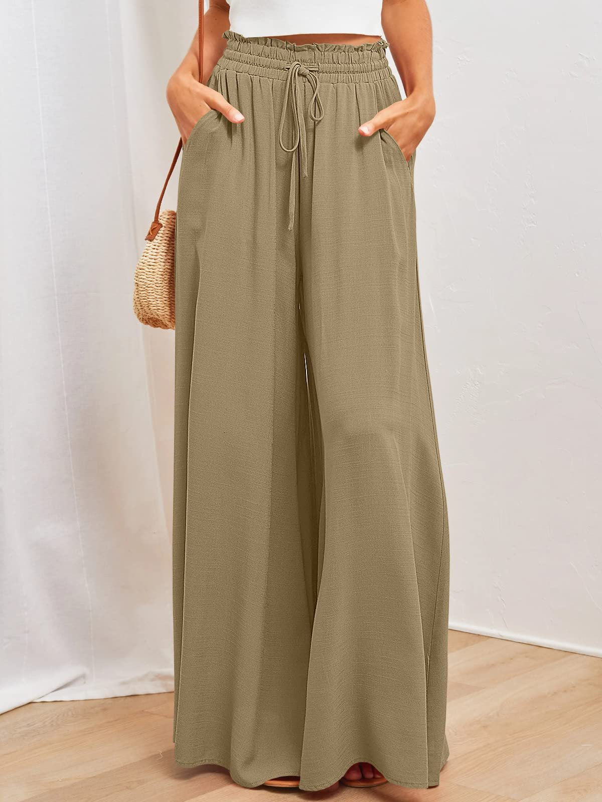 FLOWERSVERSE  European and American Spring and Summer   Casual Wide-Leg Popular Loose Casual Fashion Trousers for Women