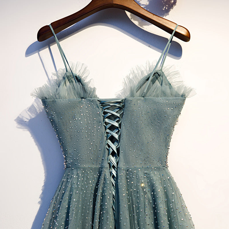 Banquet evening dress women 2025 new long and thin can usually wear host dress temperament party dress