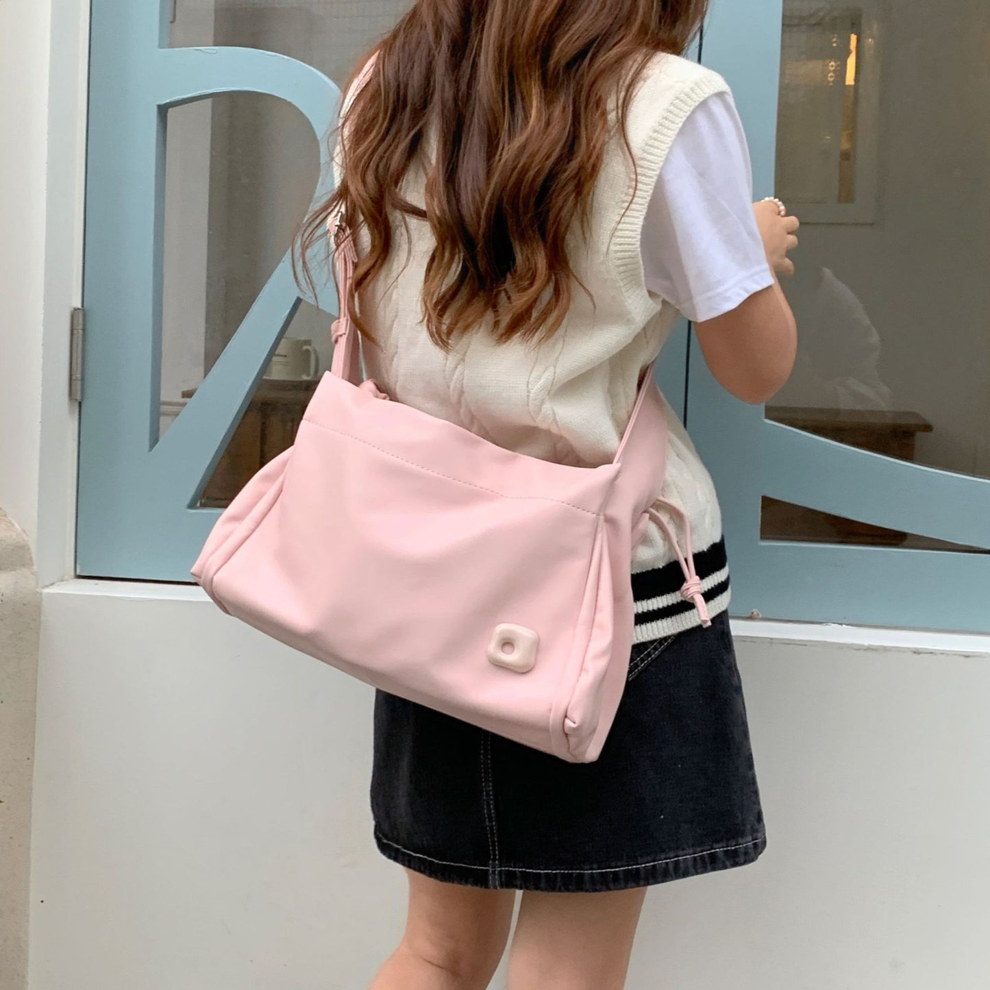 FLOWERSVERSE 2025 Large-capacity pink student class leisure commuting tote bag women's  new high-end shoulder messenger bag
