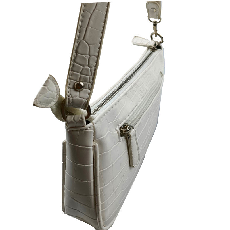 FLOWERSVERSE  High-Grade  Special-Interest Design Bag Retro Underarm Bag Baguette Bag Alligator Print Handbag Bag Handbag