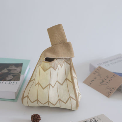 FLOWERSVERSE  INS Internet Hot New Handbag Women's Knitted Bag Japanese and Korean Style All-Match Hand Carrying Casual Tote Bag Factory Wholesale