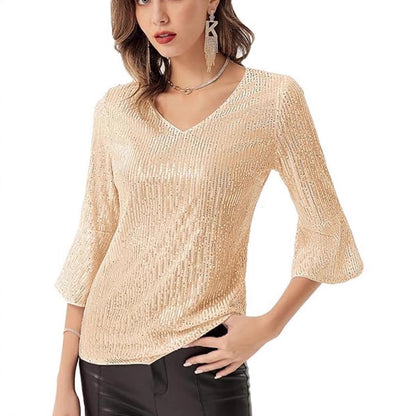 FLOWERSVERSE popular跨境货源外贸欧美女装 亚马逊新款纯色亮片宽松衬衫连衣裙