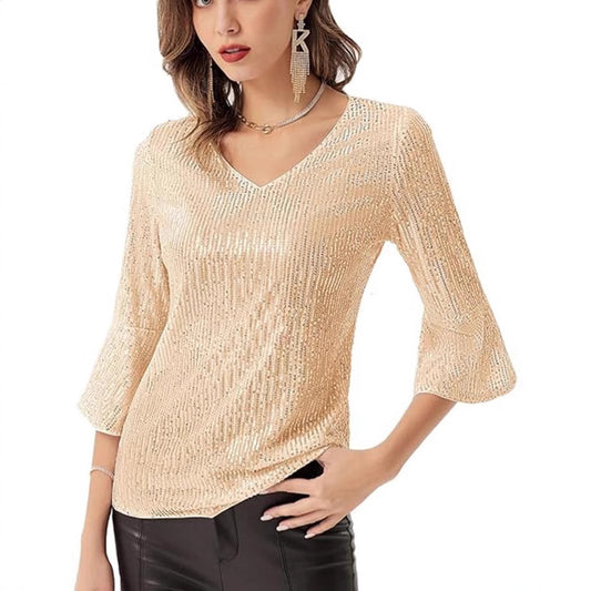 FLOWERSVERSE popular跨境货源外贸欧美女装 亚马逊新款纯色亮片宽松衬衫连衣裙