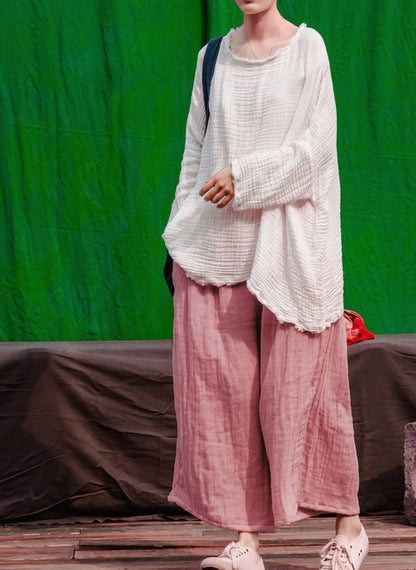 simple design spring and autumn women's wide-leg pants loose retro style versatile trousers