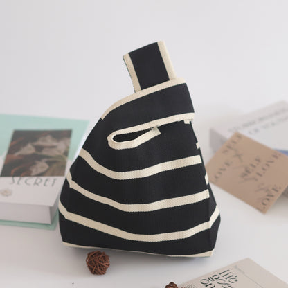 FLOWERSVERSE  INS Internet Hot New Handbag Women's Knitted Bag Japanese and Korean Style All-Match Hand Carrying Casual Tote Bag Factory Wholesale