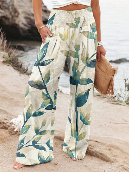 FLOWERSVERSE  European and American Spring and Summer  Cross-Border New Arrival Four Seasons Leisure Wide Leg Pants Printed Popular Loose Trousers for Women