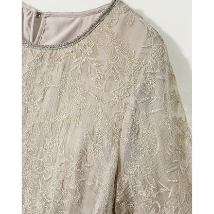 2025 Soft silk embroidered heavy mulberry silk dress high-end lace  women's new summer long skirt