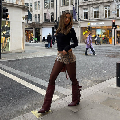 In the summer of , the new  New n low-rise sequined leopard print mini shorts, Spice Girls sexy women's pants