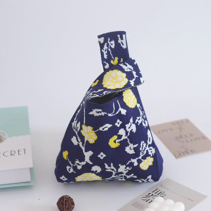 FLOWERSVERSE  INS Internet Hot New Handbag Women's Knitted Bag Japanese and Korean Style All-Match Hand Carrying Casual Tote Bag Factory Wholesale