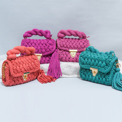 FLOWERSVERSE  Xuan Ya Hand-Woven Women's Handbag Color Bag Women's Crossbody Chain Bag Cross-Border Handbag