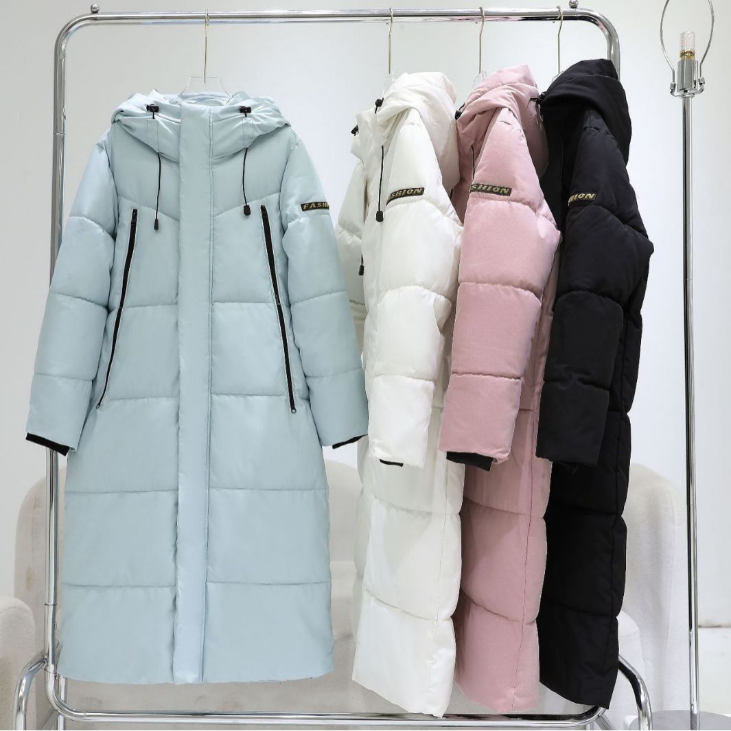 Down cotton-padded clothes women's 2025 winter new Korean version medium and long cotton-padded clothes women's letters thickened women's cotton-padded jackets trendy