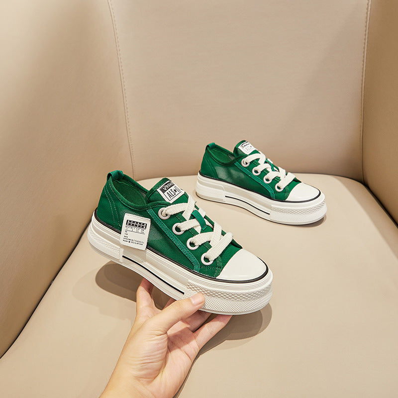 2025 Little white shoes women's  new versatile spring and summer popular casual one-pedal board shoes breathable flat-soled single shoes