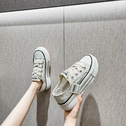 2025 Little white shoes women's  new versatile spring and summer popular casual one-pedal board shoes breathable flat-soled single shoes