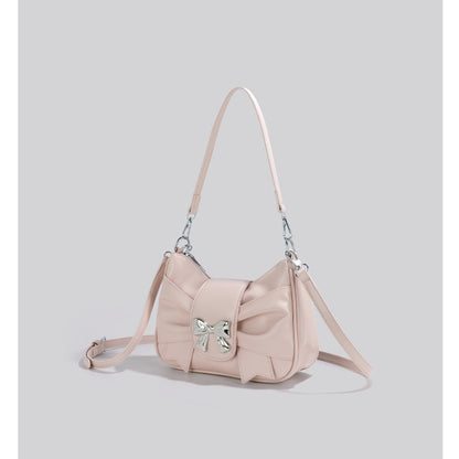 FLOWERSVERSE  New Fashion Pleated Cloud Bag Bow Portable Shoulder Messenger Bag for Women Special-Interest Design Underarm Bag Women