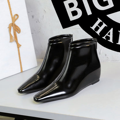 FLOWERSVERSE 2025 6632-9 Retro  style slope heel heightening fashionable versatile pedicure and thin autumn and winter women's boots and bare boots