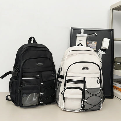 2025 School bag Junior high school female burden reduction backpack Middle school student school bag popular new high school girls large capacity super light men