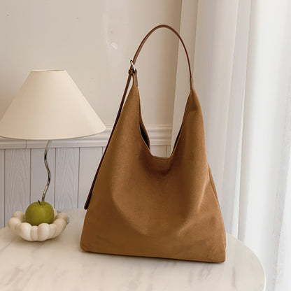 2025 Bag Autumn Women's popular New Vintage Fashion Frosted Tote Bag Large Capacity Premium Underarm Bag Commuter Bag