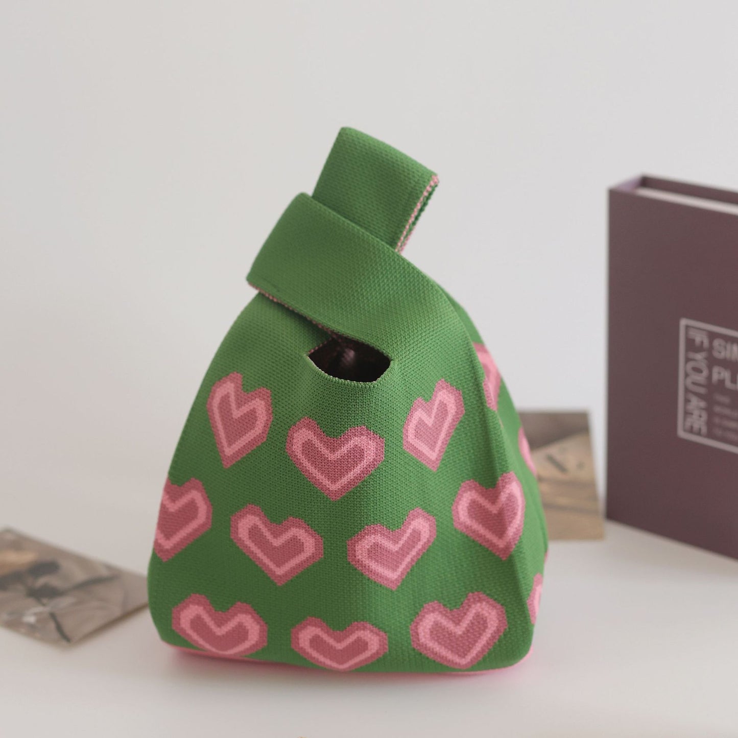 FLOWERSVERSE  INS Internet Hot New Handbag Women's Knitted Bag Japanese and Korean Style All-Match Hand Carrying Casual Tote Bag Factory Wholesale