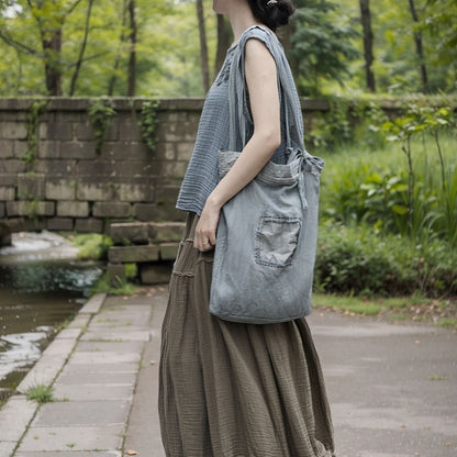 manual wiring multi-purpose messenger bag cotton and linen travel Fengsen Zen leisure simple literary bag