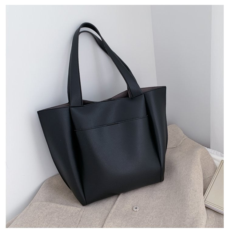 FLOWERSVERSE  Bag Spring Style Women's All-Matching Graceful Commuter Bag Soft Leather European and American  New Fashion All-Match Portable Tote Bag
