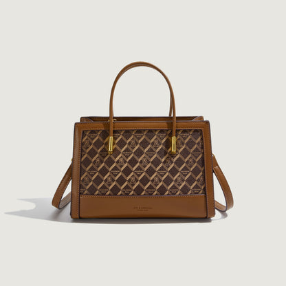 2025 hot-selling handbag women's popular fashion retro printed shoulder bag high-end sense large-capacity commuter bag wholesale