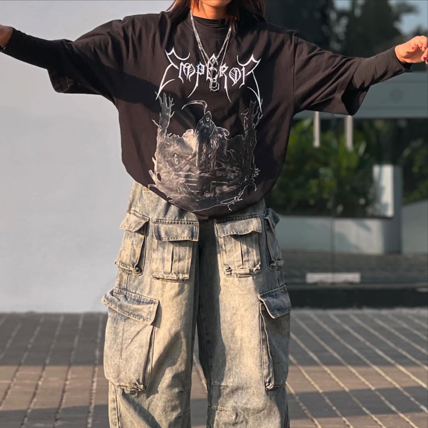 n street Harajuku women's spring top  new loose casual dark short-sleeved women's T-shirt customization