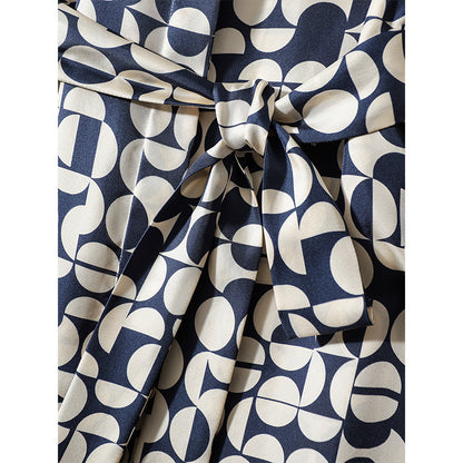 2025 Mulberry silk floral shirt dress  summer new women's clothing satin printed silk skirt medium and long