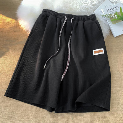 flowersverse Ice Silk Sports Cropped Pants Women's Summer  New High Waist Loose Breathable plus Size Home Wide Leg Shorts Outer Wear