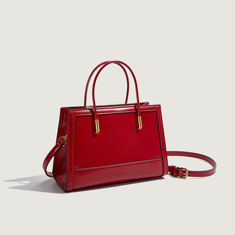 2025 Handbag bag autumn and winter high-end niche women's bag popular fashion light luxury tote bag casual contrasting color tote bag women