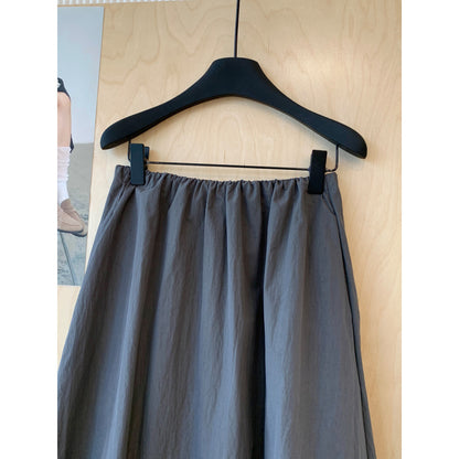 summer new fashion Popular elastic high waist versatile flower bud princess skirt women's thin medium and long skirt