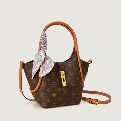 2025 Bucket bag autumn and winter fashionable simple handbag classic large-capacity shoulder bag high-end sense work commuter bag women