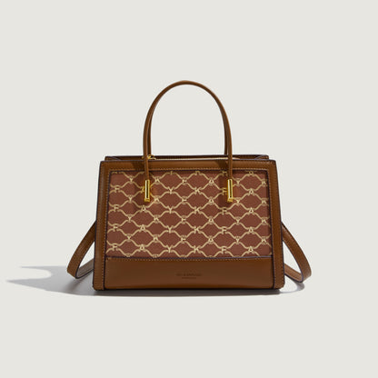 2025 hot-selling handbag women's popular fashion retro printed shoulder bag high-end sense large-capacity commuter bag wholesale