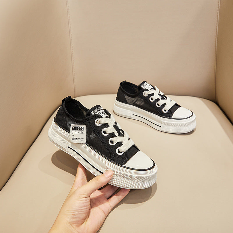 2025 Little white shoes women's  new versatile spring and summer popular casual one-pedal board shoes breathable flat-soled single shoes
