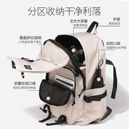 INS Backpack Men's Simple Versatile Large Capacity Leisure Travel Backpack Female Junior High School Student High School and College Student Schoolbag