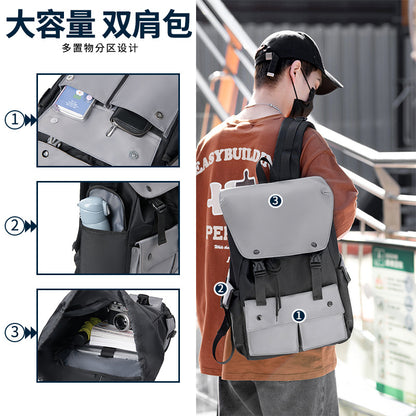 2025 Casual men's backpack, high-end fashion travel, women's backpack, commuter backpack, schoolbag, lightweight and burden-reducing computer bag