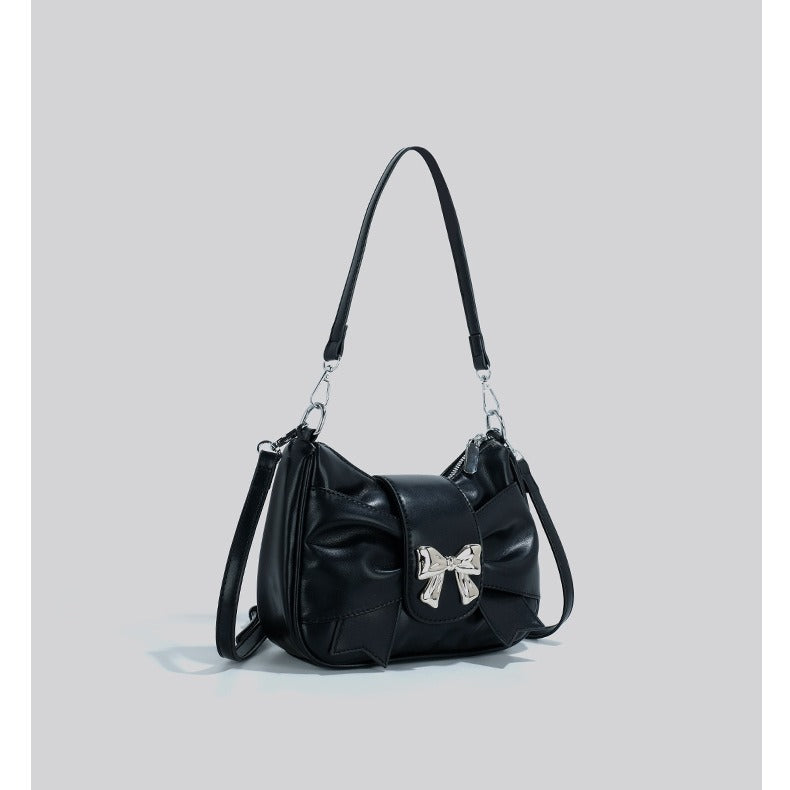 FLOWERSVERSE  New Fashion Pleated Cloud Bag Bow Portable Shoulder Messenger Bag for Women Special-Interest Design Underarm Bag Women