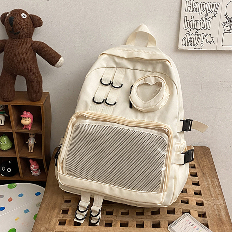 2025 Original niche girls backpack senior sense transparent bag cute girl student schoolbag casual backpack