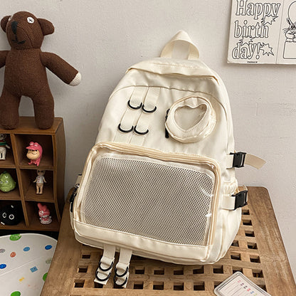 2025 Original niche girls backpack senior sense transparent bag cute girl student schoolbag casual backpack