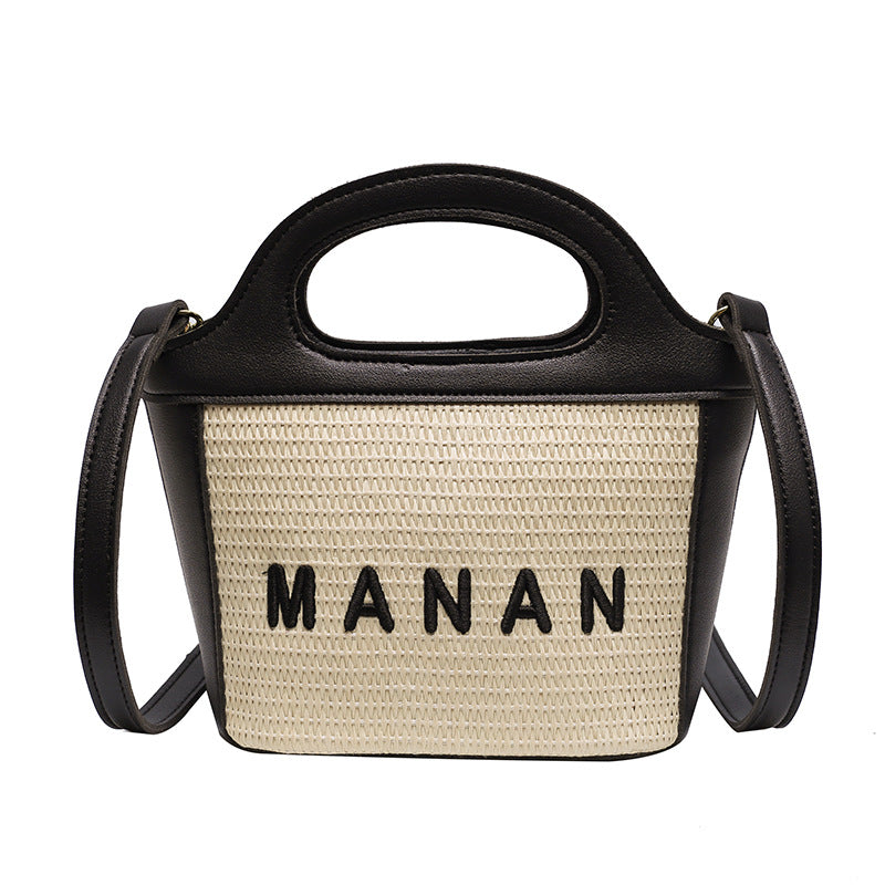 FLOWERSVERSE  2022 New Foreign Trade Women's Straw Bag Vegetable Basket Small Bag Fashion New All-Match Shoulder Crossbody Mini Small Bag