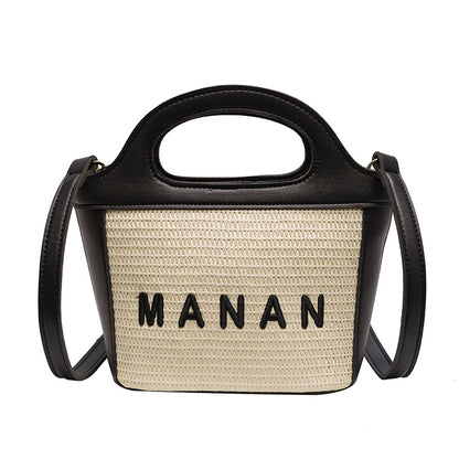 FLOWERSVERSE  2022 New Foreign Trade Women's Straw Bag Vegetable Basket Small Bag Fashion New All-Match Shoulder Crossbody Mini Small Bag