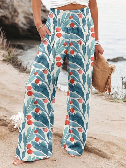 FLOWERSVERSE  European and American Spring and Summer  Cross-Border New Arrival Four Seasons Leisure Wide Leg Pants Printed Popular Loose Trousers for Women