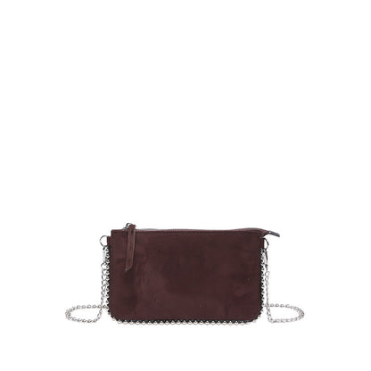 FLOWERSVERSE 2025 Cross-border new chain envelope bag, high-end niche design bead chain matte leopard print bag, messenger women's bag.